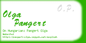 olga pangert business card